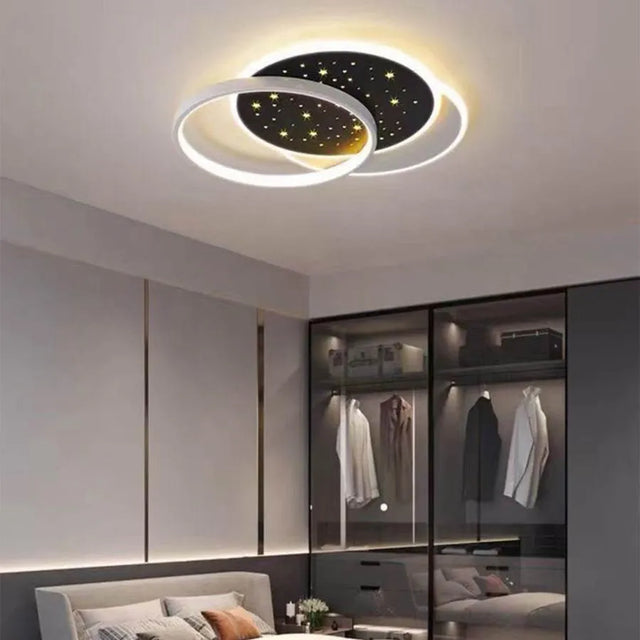 Lustra Led Cu Telecomanda Odessa, 3 Cercuri, Lumina Rece/Calda/Neutra, Dimabila - vivimall.ro