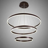 Lustra Led Suspendata Cu Telecomanda Olathe, 3 Cercuri, Lumina Rece/Calda/Neutra, Dimabila - vivimall.ro