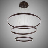 Lustra Led Suspendata Cu Telecomanda Olathe, 3 Cercuri, Lumina Rece/Calda/Neutra, Dimabila - vivimall.ro