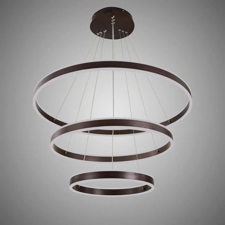 Lustra Led Suspendata Cu Telecomanda Olathe, 3 Cercuri, Lumina Rece/Calda/Neutra, Dimabila - vivimall.ro