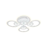 Lustra Led Cu Telecomanda Kade, 4 Cercuri, Lumina Rece/Calda/Neutra, Dimabila - vivimall.ro