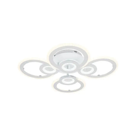 Lustra Led Cu Telecomanda Kade, 4 Cercuri, Lumina Rece/Calda/Neutra, Dimabila - vivimall.ro