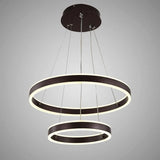 Lustra Led Suspendata Cu Telecomanda Olathe, 2 Cercuri, Lumina Rece/Calda/Neutra, Dimabila - vivimall.ro