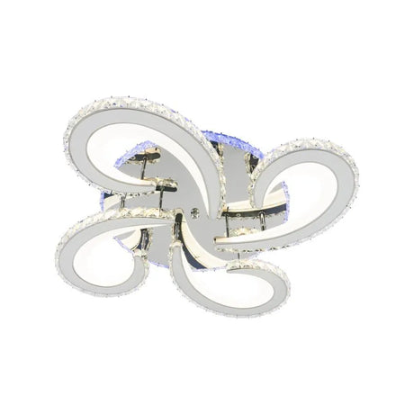 Lustra Led Cu Telecomanda Si Cristal Velen Rgb, 4 Elemente, Lumina Rece/Calda/Neutra, Dimabila - vivimall.ro
