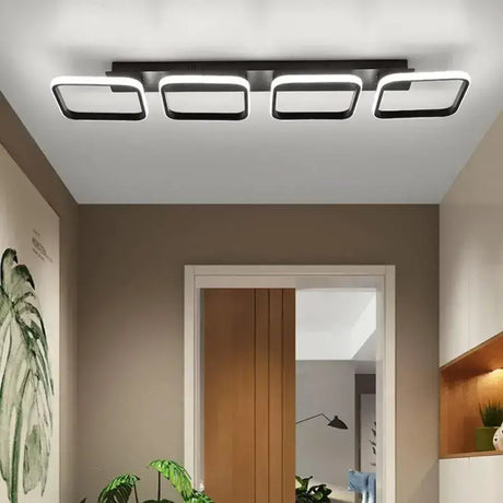 Lustra Led Vertex, 4 Patrate, Liniara, Lumina Rece/Calda/Neutra - vivimall.ro