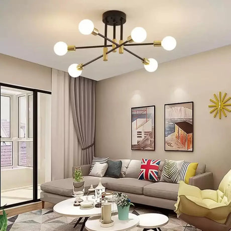 Lustra Modernist Hexa 6 Duo, 6X E27, Negru Si - vivimall.ro