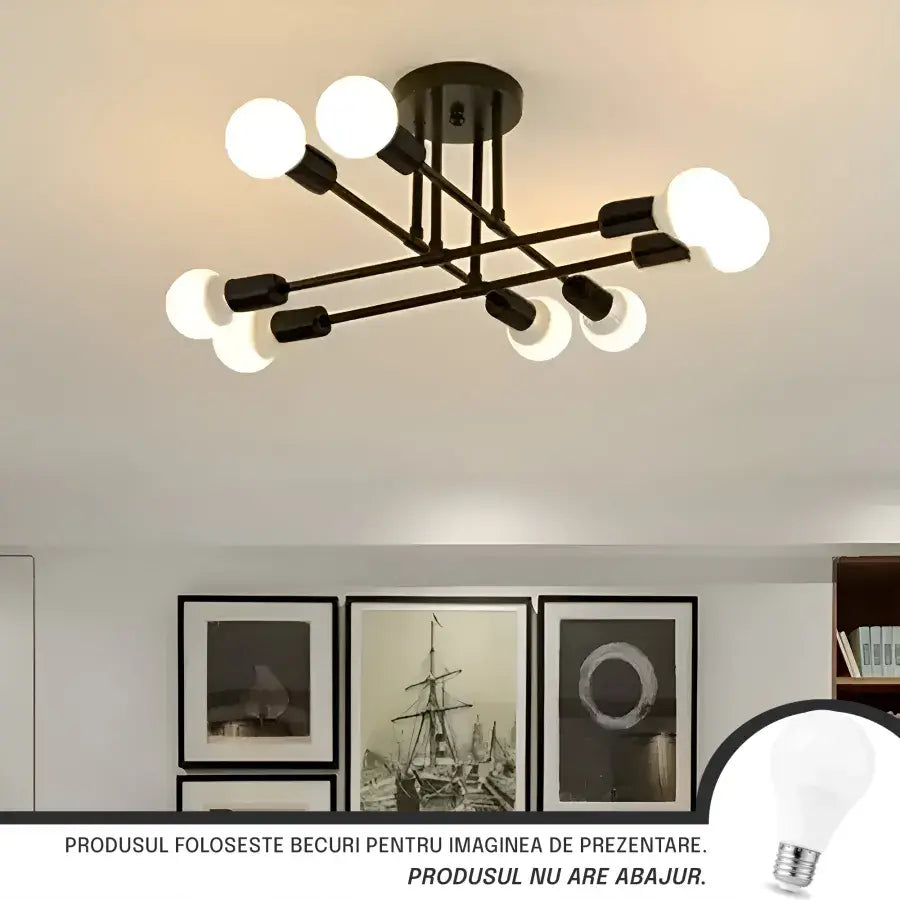 Lustra Modernist Octa 8, 8X E27 - vivimall.ro
