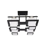 Lustra Clasica Aramis Cu Lemn, Abajur Patrat, 4 X Dulie E27 - vivimall.ro