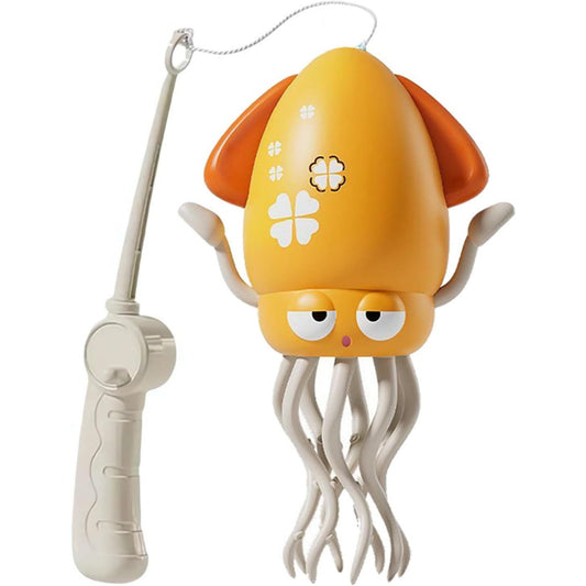 Caracatita Dansatoare, Vivimall, +3 Ani, 3 Moduri, din ABS, Incarcare USB, cu Undita Inclusa, 12.6 x 7.6 x 20.7 cm, Galben - vivimall.ro