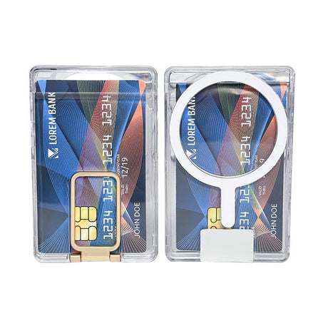 Suport telefon auto MagSafe transparent argintiu montat pe grila de ventilație, unghi lateral