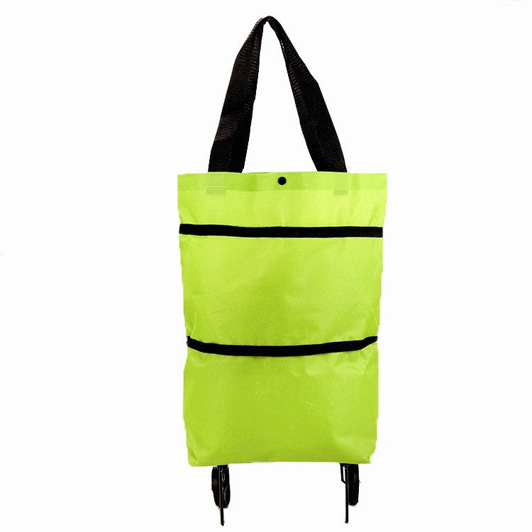 Geanta Pliabila, 2 In 1, Carucior Cu Roti, Pentru Cumparaturi, 19 L, Plastic, 39 X 46 X 12 Cm - vivimall.ro