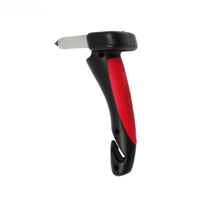 Maner Auto 4 In 1, Kit De Siguranta, Maner, Led, Cutter, Ciocan, Din Abs Si Aluminiu, Rosu/