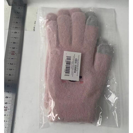 Manusi Dama, Flippy, Model Fata Zambitoare, Functie Touchscreen (ecran tactil), Material Lana Brodata, Manseta Elastica, Interior Pufos, Marime Universala, Roz