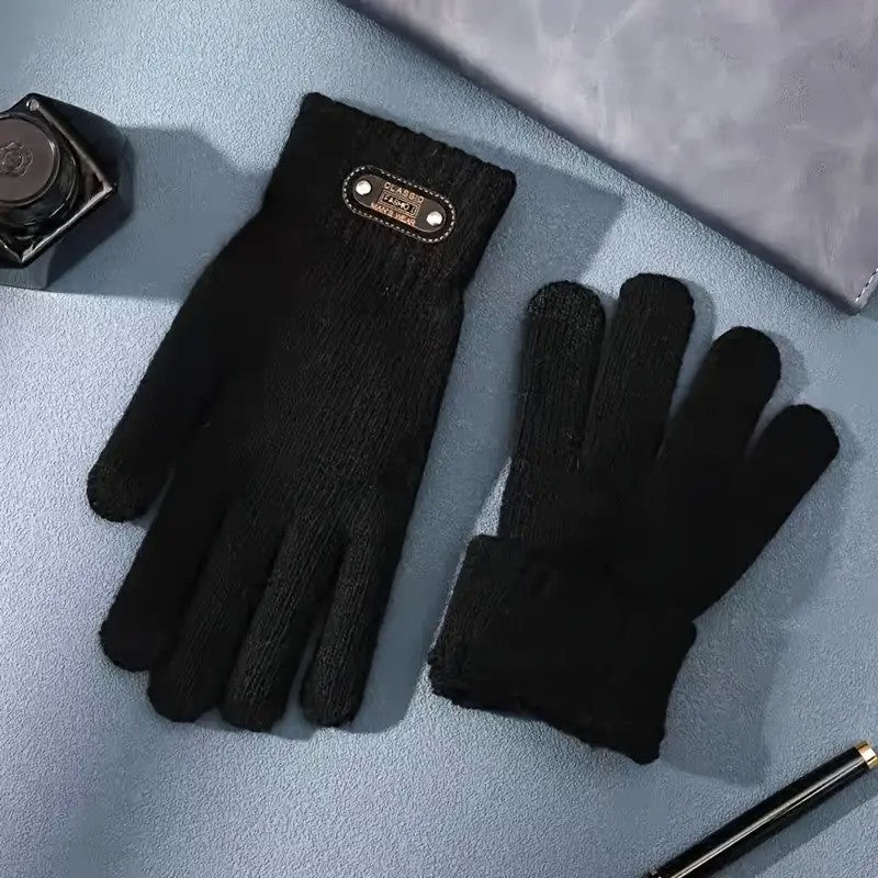 Manusi De Barbat, Functie Touchscreen (Ecran Tactil), Material Acril, Manseta Elastica, Interior Catifelat, Marime Universala - vivimall.ro