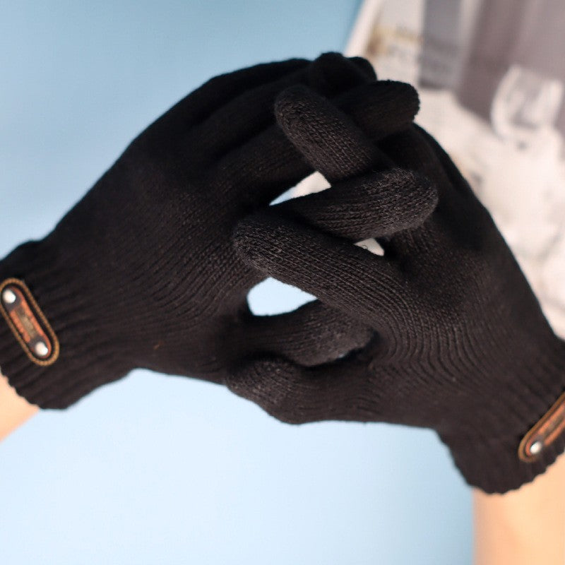Manusi De Barbat, Functie Touchscreen (Ecran Tactil), Material Acril, Manseta Elastica, Interior Catifelat, Marime Universala - vivimall.ro