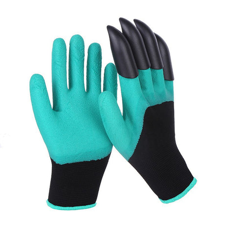Manusi de Gradinarit cu Gheare, Vivimall, Manusi Universale Marime L, Rezistente la Uzura, Impermeabile, Multifunctionale pentru Sapare si Plantare, Negru Verde deschis - vivimall.ro
