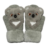 Manusi pentru Copii, Vivimall, din Plus cu Umplutura de Bumbac, Protectie Termica, 24 x 20 x 3 cm, Model Koala 3D, Gri - vivimall.ro
