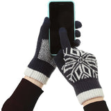 Manusi De Barbat, Functie Touchscreen (Ecran Tactil), Material Acril Tricotat, Manseta Elastica, Interior Catifelat, Marime Universala, Marin - vivimall.ro