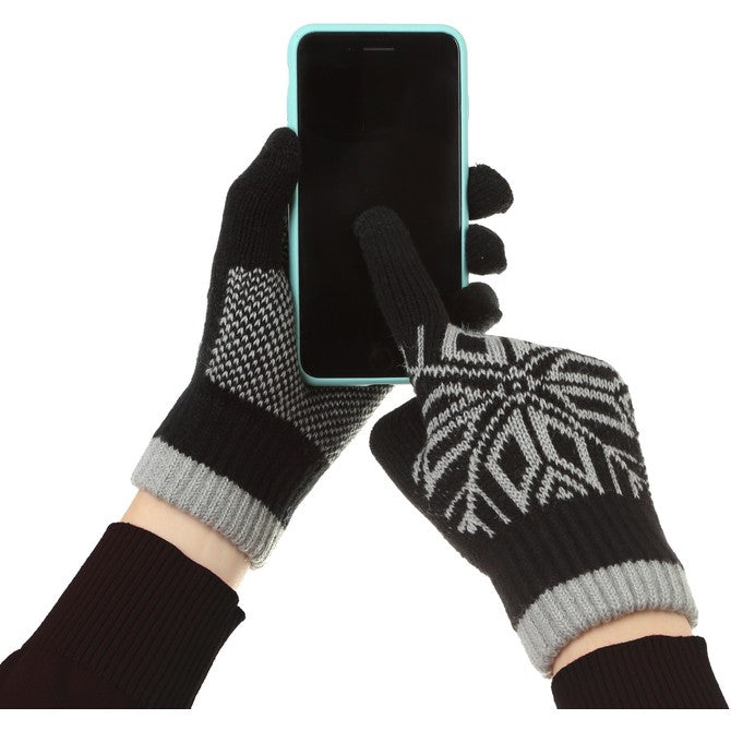 Manusi De Barbat, Functie Touchscreen (Ecran Tactil), Material Acril Tricotat, Manseta Elastica, Interior Catifelat, Marime Universala - vivimall.ro