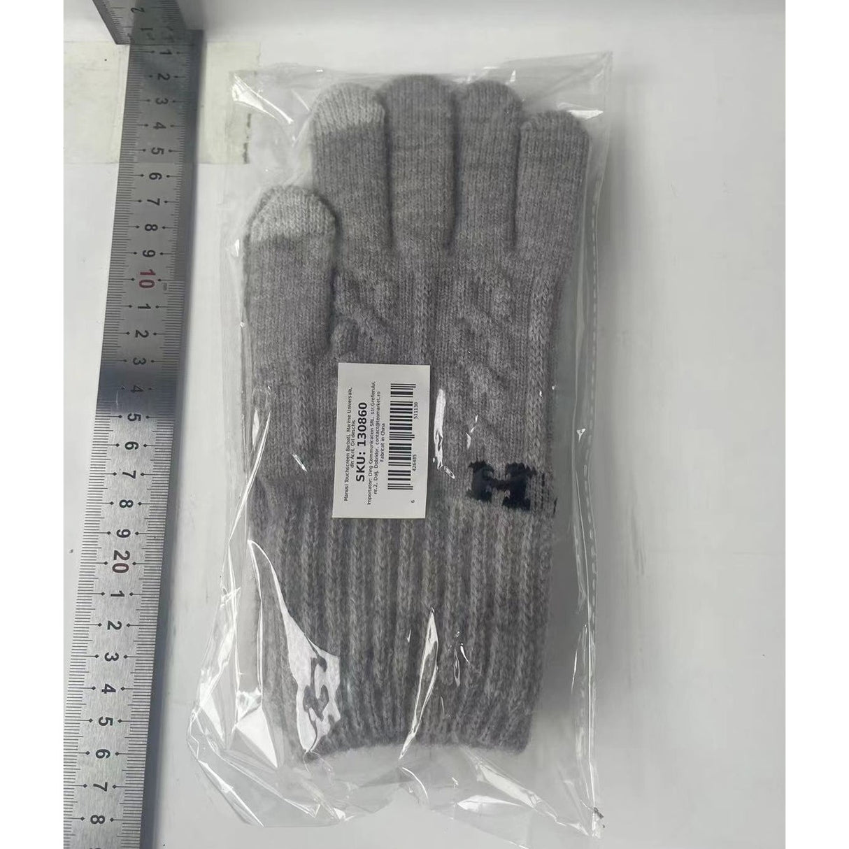 Manusi De Barbat, Functie Touchscreen (Ecran Tactil), Material Acril Tricotat, Manseta Elastica, Interior Catifelat, Marime Universala - vivimall.ro
