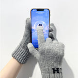 Manusi De Barbat, Functie Touchscreen (Ecran Tactil), Material Acril Tricotat, Manseta Elastica, Interior Catifelat, Marime Universala - vivimall.ro