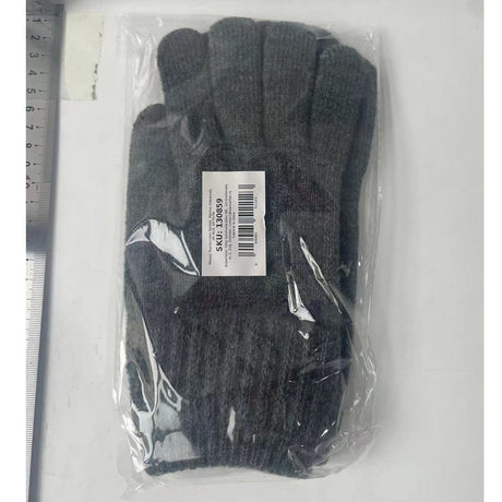 Manusi De Barbat, Functie Touchscreen (Ecran Tactil), Material Acril Tricotat, Manseta Elastica, Interior Catifelat, Marime Universala, Inchis - vivimall.ro