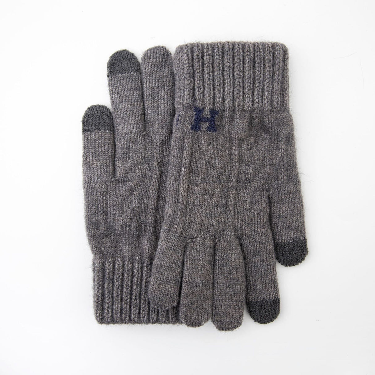 Manusi De Barbat, Functie Touchscreen (Ecran Tactil), Material Acril Tricotat, Manseta Elastica, Interior Catifelat, Marime Universala, Inchis - vivimall.ro
