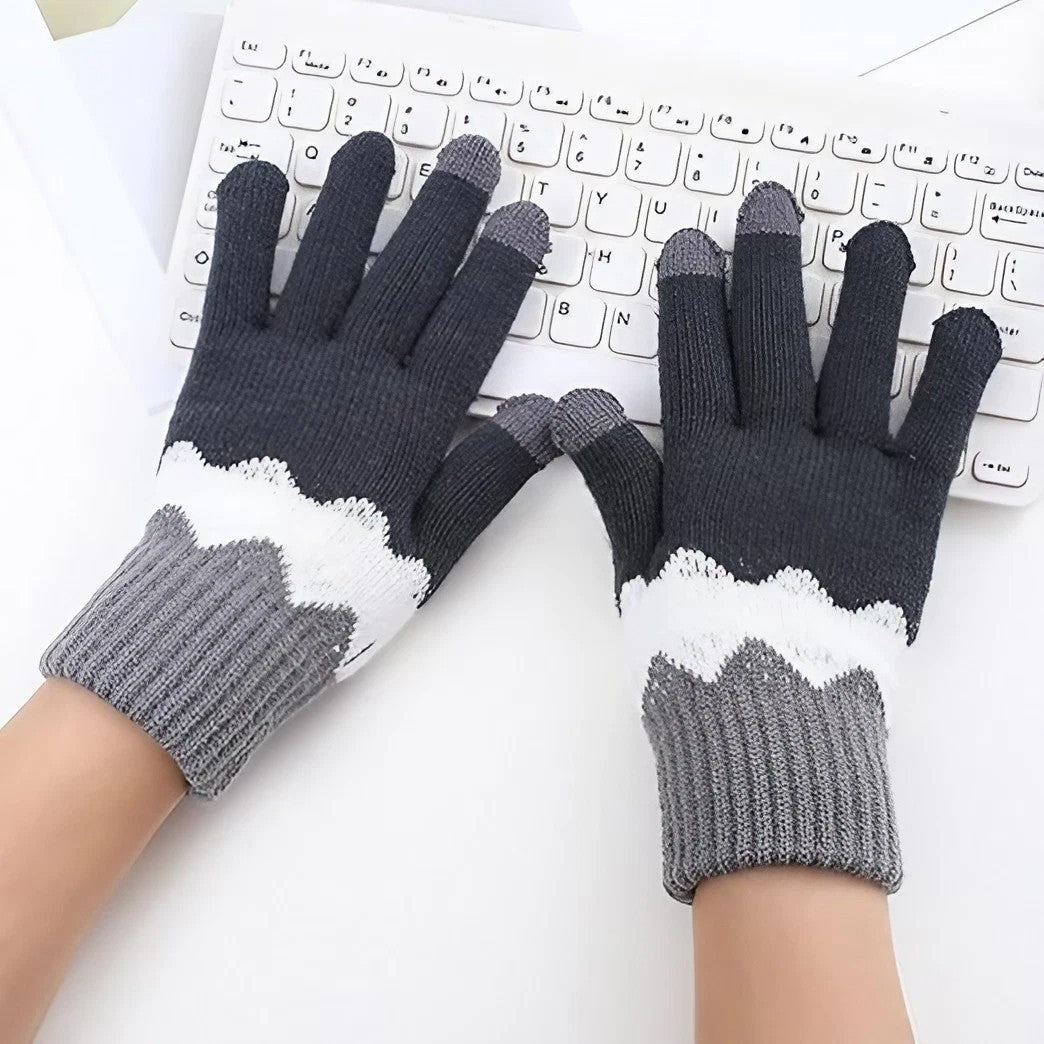 Manusi De Dama, Functie Touchscreen (Ecran Tactil), Material Acril Tricotat, Manseta Elastica, Interior Catifelat, Marime Universala, /Alb - vivimall.ro