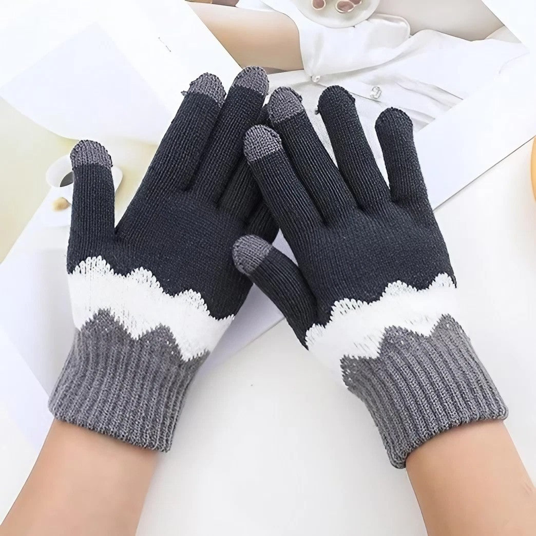 Manusi De Dama, Functie Touchscreen (Ecran Tactil), Material Acril Tricotat, Manseta Elastica, Interior Catifelat, Marime Universala, /Alb - vivimall.ro