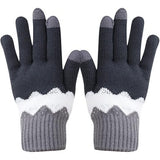 Manusi de Dama, Flippy, Model Ondulat, Functie Touchscreen (ecran tactil), Material Acril Tricotat, Manseta Elastica, Interior Catifelat, Marime Universala, Gri/Alb