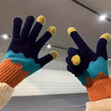 Manusi De Dama, Functie Touchscreen (Ecran Tactil), Material Acril Tricotat, Manseta Elastica, Interior Catifelat, Marime Universala, /Albastru - vivimall.ro