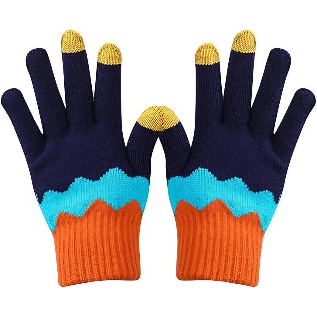 Manusi De Dama, Functie Touchscreen (Ecran Tactil), Material Acril Tricotat, Manseta Elastica, Interior Catifelat, Marime Universala, /Albastru - vivimall.ro
