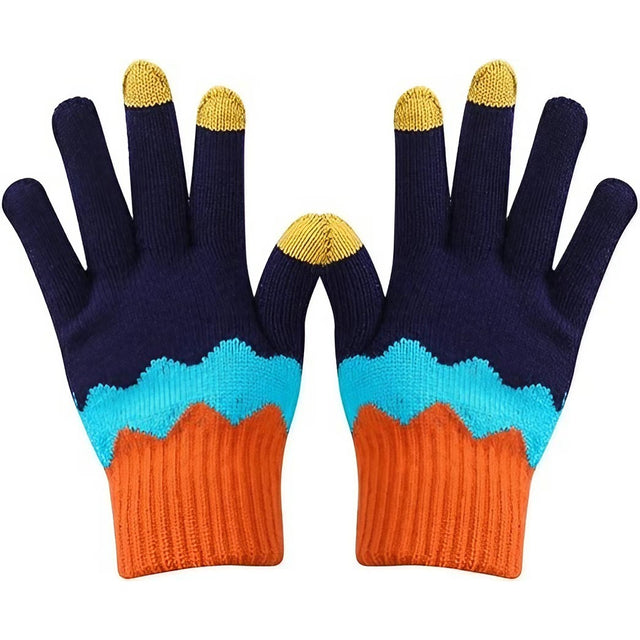 Manusi De Dama, Functie Touchscreen (Ecran Tactil), Material Acril Tricotat, Manseta Elastica, Interior Catifelat, Marime Universala, /Albastru - vivimall.ro