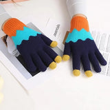 Manusi De Dama, Functie Touchscreen (Ecran Tactil), Material Acril Tricotat, Manseta Elastica, Interior Catifelat, Marime Universala, /Albastru - vivimall.ro