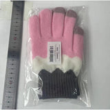 Manusi de Dama, Flippy, Model Ondulat, Functie Touchscreen (ecran tactil), Material Acril Tricotat, Manseta Elastica, Interior Catifelat, Marime Universala, Roz/Gri - vivimall.ro