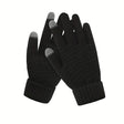 Mănuși de damă negre tricotate acril cu funcție touchscreen, vedere frontală, pereche completă