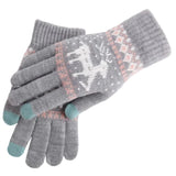 Manusi de Dama, Flippy, Model Ren, Functie Touchscreen (ecran tactil), Material Acril Tricotat, Manseta Elastica, Interior Catifelat, Marime Universala, Gri - vivimall.ro
