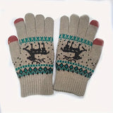 Manusi de Dama, Flippy, Model Ren, Functie Touchscreen (ecran tactil), Material Acril Tricotat, Manseta Elastica, Interior Catifelat, Marime Universala, Kaki - vivimall.ro