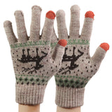 Manusi de Dama, Flippy, Model Ren, Functie Touchscreen (ecran tactil), Material Acril Tricotat, Manseta Elastica, Interior Catifelat, Marime Universala, Kaki - vivimall.ro