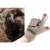 Manusi de Dama, Flippy, Model Ren, Functie Touchscreen (ecran tactil), Material Acril Tricotat, Manseta Elastica, Interior Catifelat, Marime Universala, Kaki - vivimall.ro