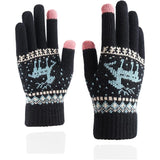 Manusi de Dama, Flippy, Model Ren, Functie Touchscreen (ecran tactil), Material Acril Tricotat, Manseta Elastica, Interior Catifelat, Marime Universala, Negru - vivimall.ro