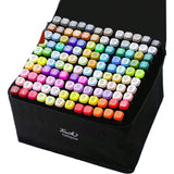Markere cu Alcool Touch Room, Vivimall, Paleta mare Set de 120+ de Culori, Capat Lat si Capat Precis, Geanta Inclusa, Multicolor - vivimall.ro