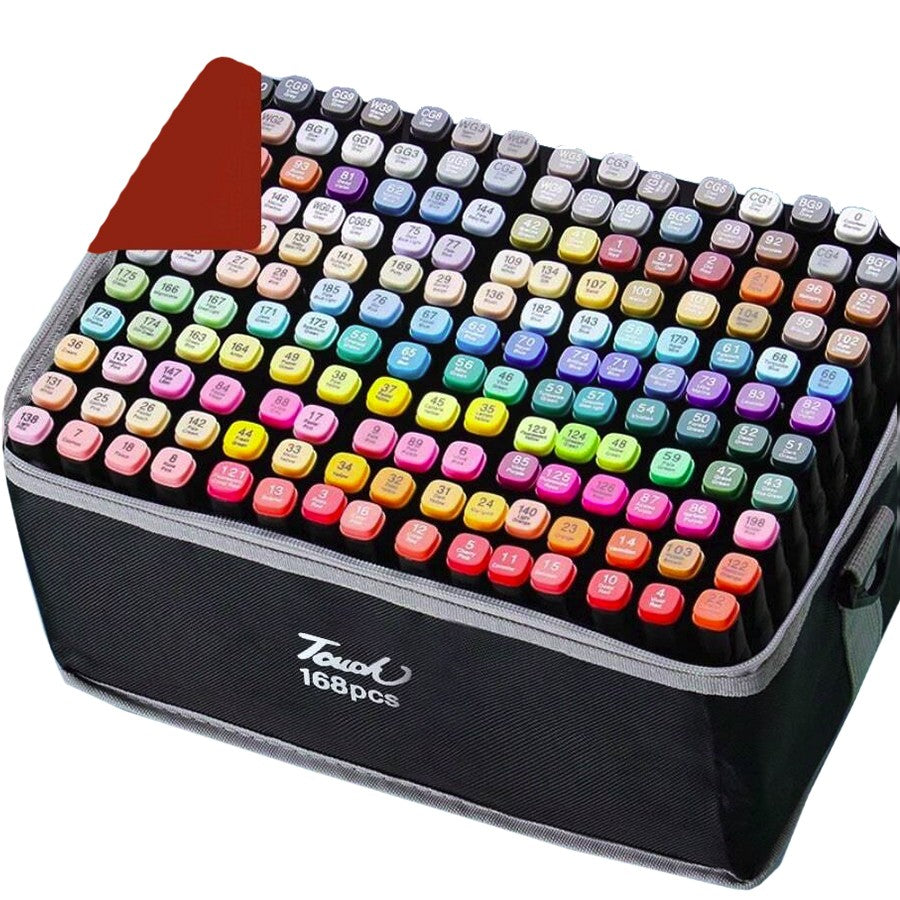 Markere cu Alcool Touch Room, Vivimall, Paleta mare Set de 168+ de Culori, Capat Lat si Capat Precis, Geanta Inclusa, Multicolor - vivimall.ro