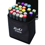 Markere Cu Alcool Touch Room, Paleta Mare Set De 24+ De Culori, Capat Lat Si Capat Precis, Geanta Inclusa - vivimall.ro