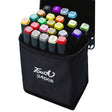 Markere cu Alcool Touch Room, Vivimall, Paleta mare Set de 24+ de Culori, Capat Lat si Capat Precis, Geanta Inclusa, Multicolor - vivimall.ro