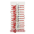 Set 12 brățări mărțișor Jolie model fluture cu pietre colorate, snur roșu și alb, vedere de ansamblu