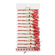 Set 12 brățări mărțișoare Jolie cu ciucure, model infinit fluture, pandantiv inox cu pietre, roșu și alb, vedere de ansamblu