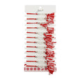 Martisor Bratara cu Ciucure pentru Dama, Jolie, Model Inima Infinit, Set 12 bucati, Pandativ din Inox cu Pietre, Snur Reglabil, Rosu/Alb - vivimall.ro
