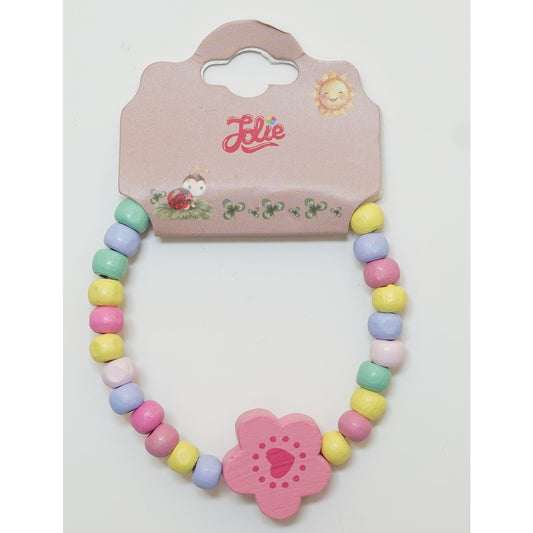 Martisor Bratara Curcubeu pentru Copii, Elastica, din Lemn, Model 7 - vivimall.ro