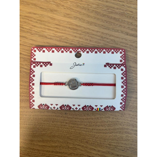 Martisor Bratara Impletita cu Pandantiv Metalic, Model Fata zambitoare - vivimall.ro